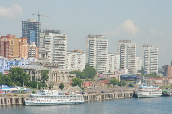 Красноярск, речной вокзал на Енисее
